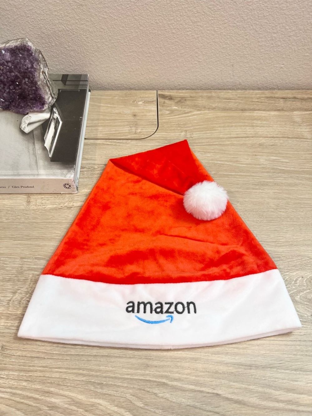 Amazon Embroidered Logo Santa Hat Christmas Holiday Employee Promo One Size